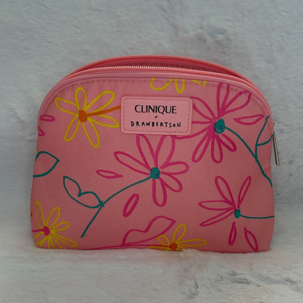 Clinique Pink Floral Makeup Pouch